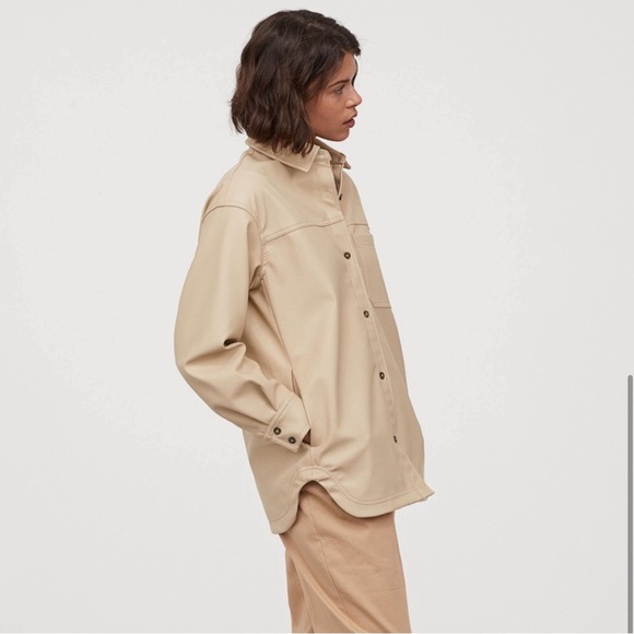 H&M Faux Leather Shirt Jacket - Picture 9 of 14